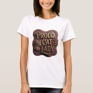 Camiseta Design de declaração PROUD CAT LADY em Ouro Clássi