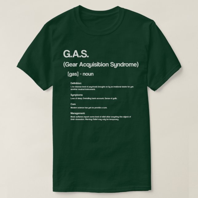 Camiseta Design de Definição de GAS Engraçado para Atores d (Frente do Design)