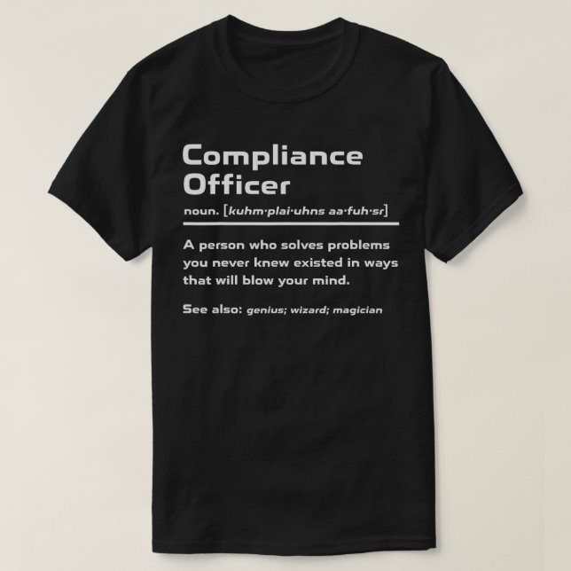 Camiseta Design de Definição do Funcionário de Conformidade (Frente do Design)