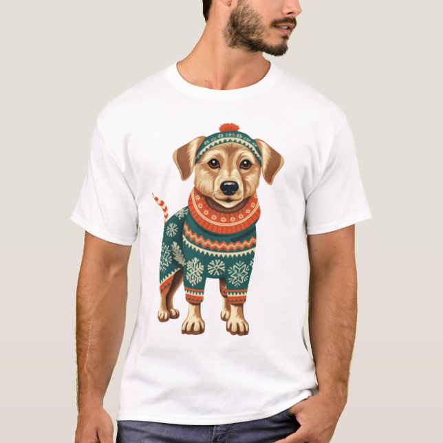 Camiseta Design de Delícia de Cão Feriado (Frente)