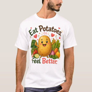 Camiseta Design de desenho animado de batata saudável fofa