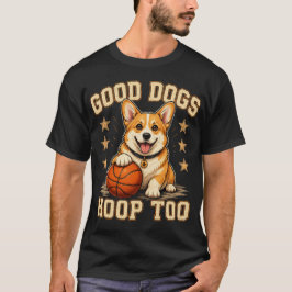 Camiseta Design de desenho animado de cachorro de basquete