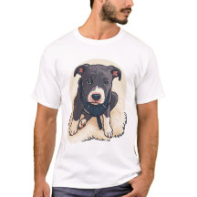 Design de desenho animado de cachorro Pitbull fofo