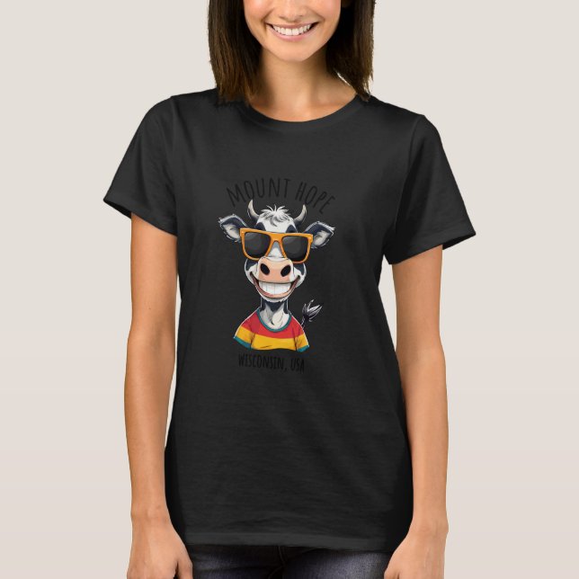 Camiseta Design de desenho animado de vaca engraçada Mount  (Frente)