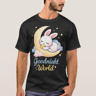 Camiseta Design de desenho animado do coelho fofo da lua de