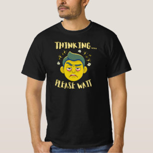 Camiseta Design de desenho animado engraçado pensando por f