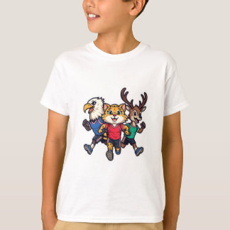 Camiseta Design de desenho animado fofo de mascote de equip