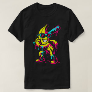 Camiseta Design de desenho de baseball em banana de disquet
