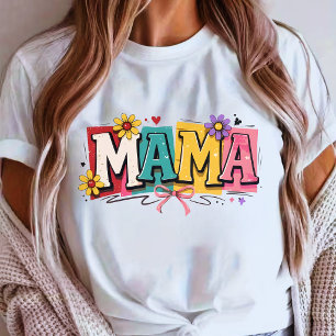 Camiseta Design de Dia das Mães Retro Mama