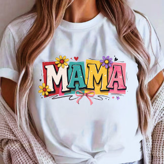 Camiseta Design de Dia das Mães Retro Mama