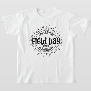 Camiseta Design de Dia de Campo da Escola Sunburst, Preto