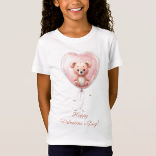 Camiseta Design de Dia dos Namorados do Teddy no Balão em C