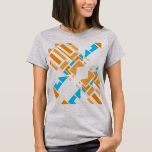 Camiseta Design de Diagonal de Formas Geométricas Azul Lar