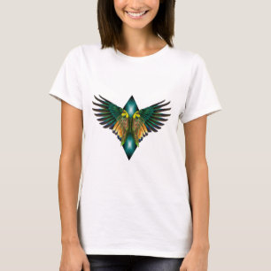Camiseta Design de Diamante das Asas da Liberdade Azul Clar