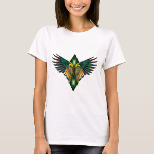 Camiseta Design de Diamond das Asas da Liberdade Verde