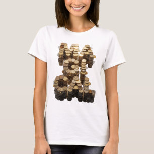 Camiseta Design de DINHEIRO Prateado Elegante
