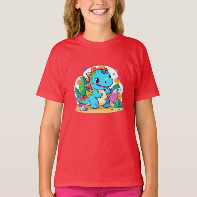 Camiseta Design de Dinossauro Bonito (Frente)