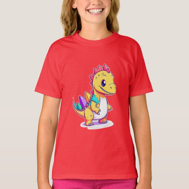 Camiseta Design de Dinossauro Bonito (Frente)