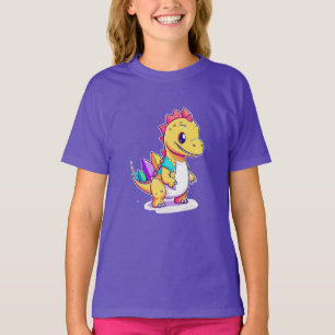 Camiseta Design de Dinossauro Bonito para Crianças T-Shirt