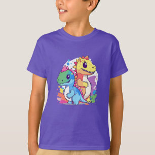 Camiseta Design de Dinossauro Colorido Bonito