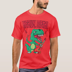 Camiseta Design de dinossauro de Heavy Metal engraçado para