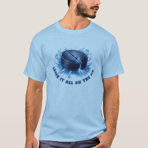 Camiseta Design de Disco de Hóquei no Gelo Esportes de Inve