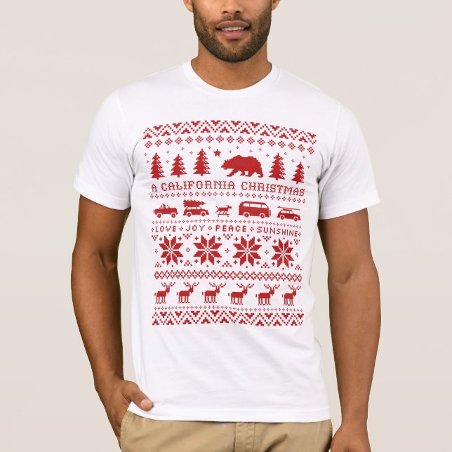 Camiseta Design de doçura de Natal Fofo na Califórnia (Frente)