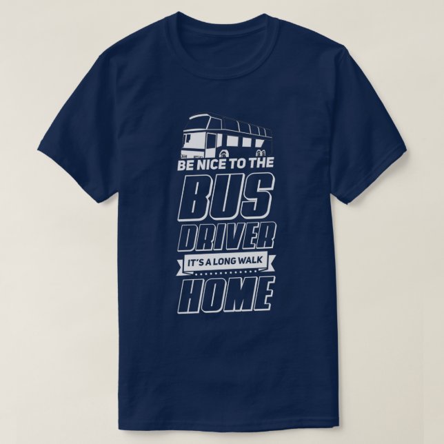 Camiseta Design de driver de barramento para o driver de ba (Frente do Design)