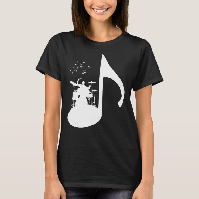 Camiseta Design de Drummer de Aves de Observação (Frente)