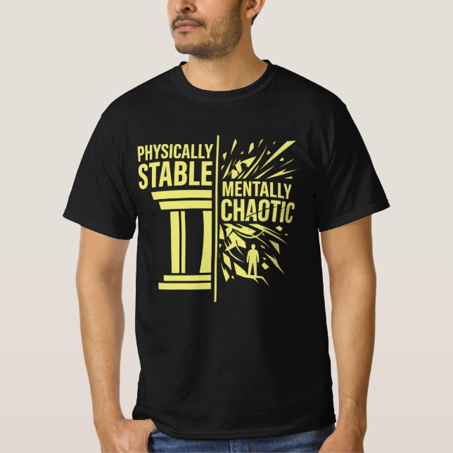 Camiseta Design de Dualidade Fisicamente Estável Mentalment (Frente)