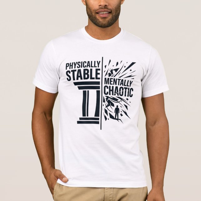 Camiseta Design de Dualidade Fisicamente Estável Mentalment (Frente)