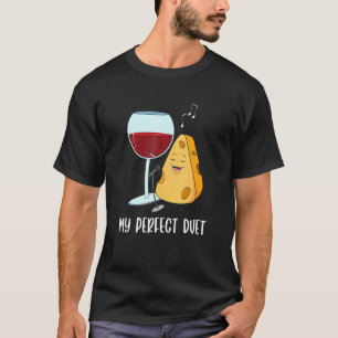 Camiseta Design De Dueto De Mídia Social Para Um Vinho Verm