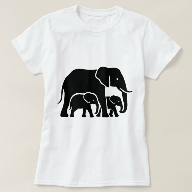 Camiseta design de elefante mama (Frente do Design)