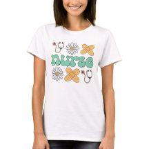 Design de Enfermeira Fofa com Flores e Ícones Médi