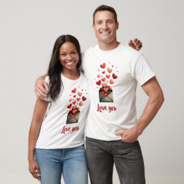 Camiseta Design de Envelope do Amor de São Valentim