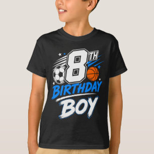 Camiseta design de esfera de jogo atlético para menino de o