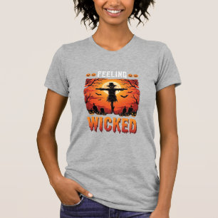 Camiseta Design de Espantalho de Halloween Sentindo-se Malv