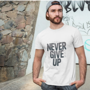 Camiseta design de Esportes de Cotação Motivacional "Nunca
