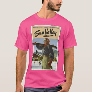 Camiseta Design de Esqui Vintage Sun Valley Idaho Oversized
