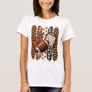 Camiseta Design de Estampa de Onça e Xadrez de Futebol de O