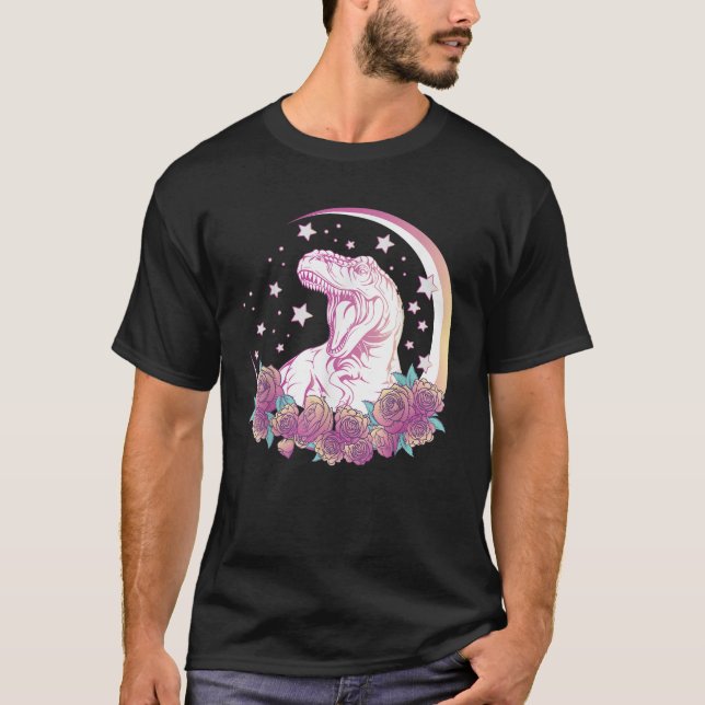Camiseta Design de Estética de Pastel Gótico Trex Dinosa (Frente)