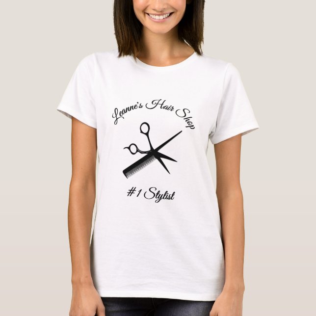 Camiseta Design de Esteticista 2 linhas de texto (Frente)
