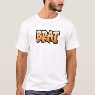Camiseta Design de Estilo de Grafite Brat que Diz Brat