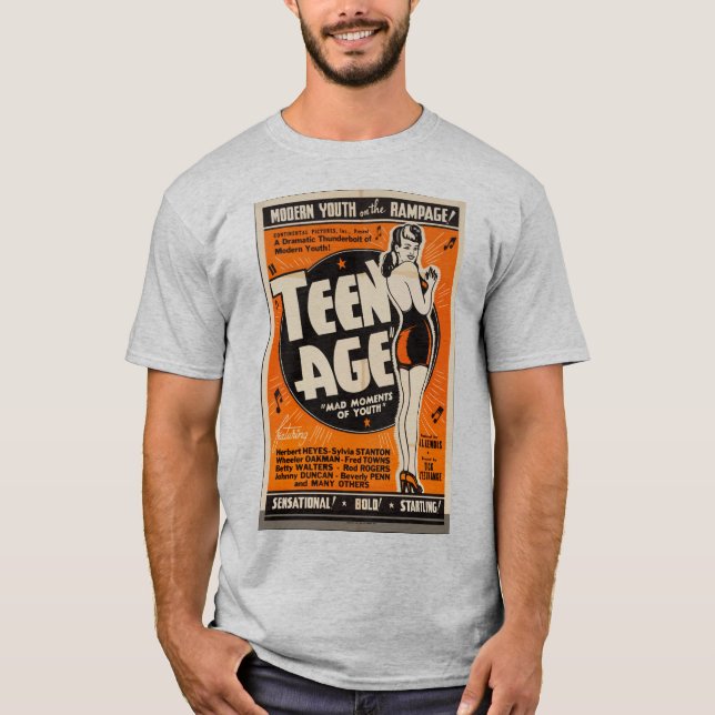 Camiseta Design de estilo de pôster de filme retrô “Adolesc (Frente)