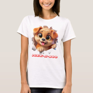 Camiseta Design de estimação do estilo Peek-A-Boo 3d para m