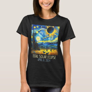 Camiseta Design de Estrela Noturna de Eclipse Solar Total