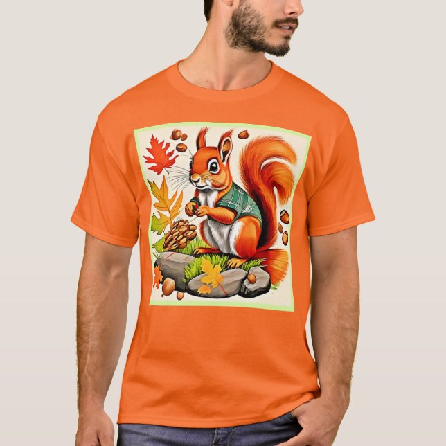 Camiseta Design de Exibição de Esquilo da Madeira (Frente)