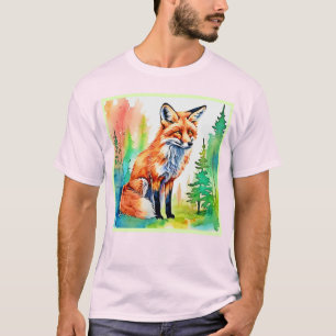 Camiseta Design de Exibição de Fox da Floresta