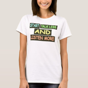 Camiseta Design de Expressão Bela "Fale Menos". Comprar Ago