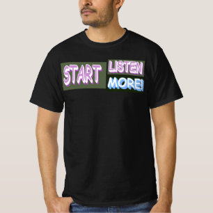 Camiseta Design de Expressão Bela "Ouça Mais". Comprar Agor